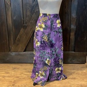 TANJAY long floral button down skirt